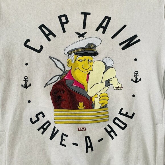 Entree Ls Lifestyle Sweater Mens Large Simpsons Beige Pockets - Picture 2 of 16